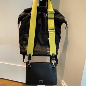 SJP x Samsonite Black and Yellow Backpack with crossbody bag